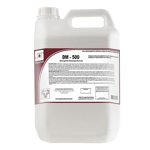 DM-500 5 Litros Detergente Desengordurante Levemente Alcalino - Spartan