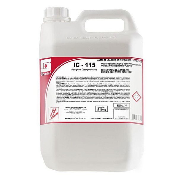IC-115 5 Litros Detergente Desengordurante Spartan