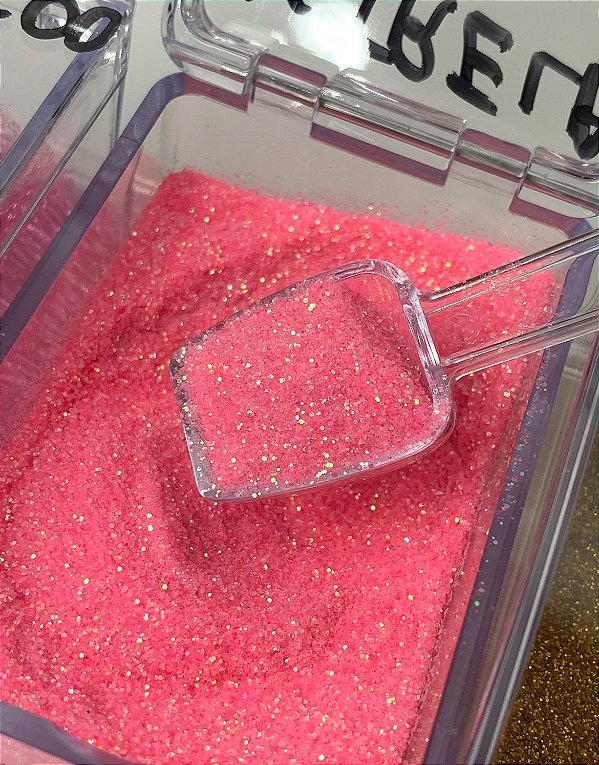 Glitter fino rosa estrela por  grama