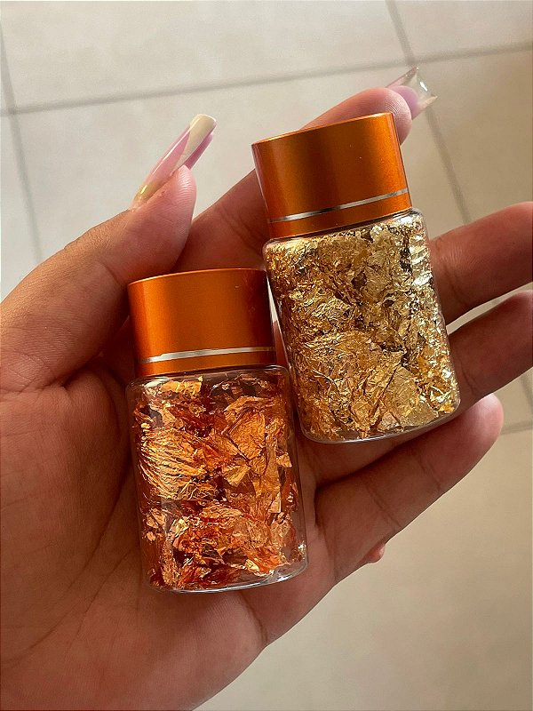 Kit 2 folhas de ouro e cobre com 2 peças