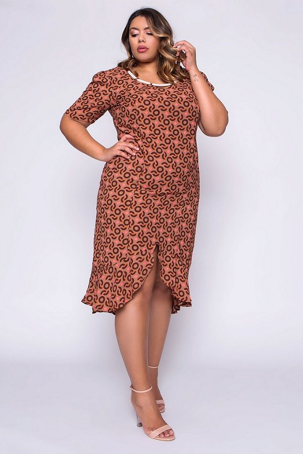 vestido midi plus size casual