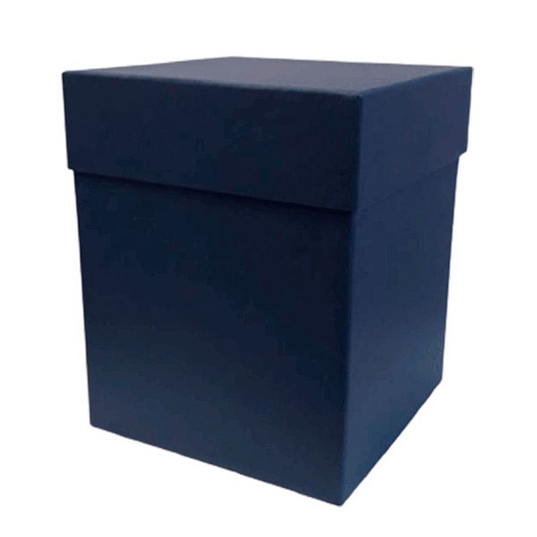 Caixa Rígida Luxo Premium - Azul Marinho - 16cm x 16cm x 20cm - Rizzo Balões