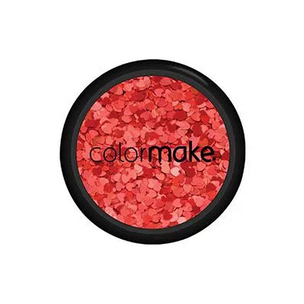 Glitter Shine Coracao Vermelho 2g - 1 unidade - ColorMake - Rizzo Balões