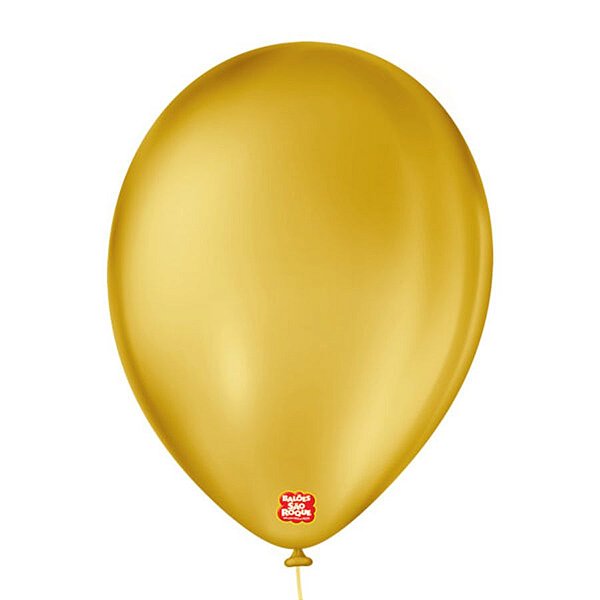Balão de Festa Látex Liso - Amarelo Ocre - 50 Unidades - Balões São Roque - Rizzo Balões