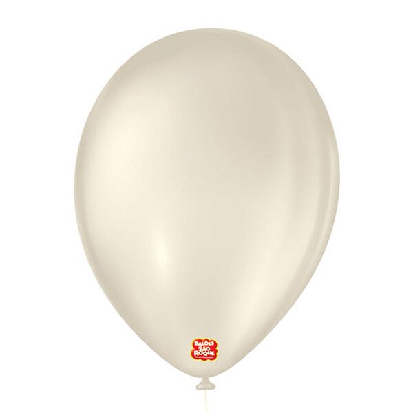 Balão de Festa Látex Liso - Areia - 50 Unidades - Balões São Roque - Rizzo Balões