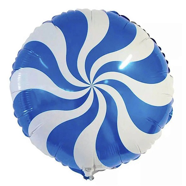 Balão Microfoil Pirulito Azul - 1 unidade - 45cm (18'') - Balões São Roque - Rizzo