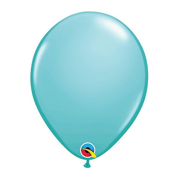 Balão de Festa Látex Liso Sólido - Caribbean Blue (Azul Caribe) - Qualatex - Rizzo Balões