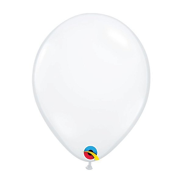 Balão de Festa Látex Liso Sólido - Diamond Clear (Diamante Transparente) - Qualatex - Rizzo Balões
