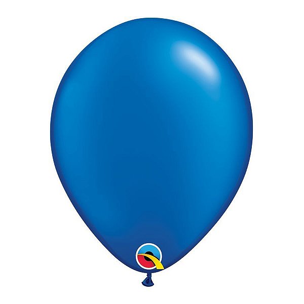 Balão de Festa Látex Liso Pearl (Perolado) - Sapphire Blue (Azul Safira) - Qualatex - Rizzo Balões