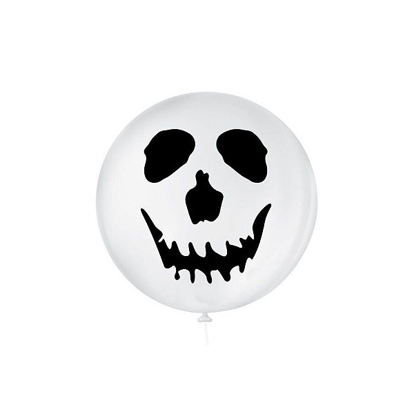Balão 5'' Decorado Caveira Branca e Preta - 15 unidades - Balões São Roque - Rizzo Balões