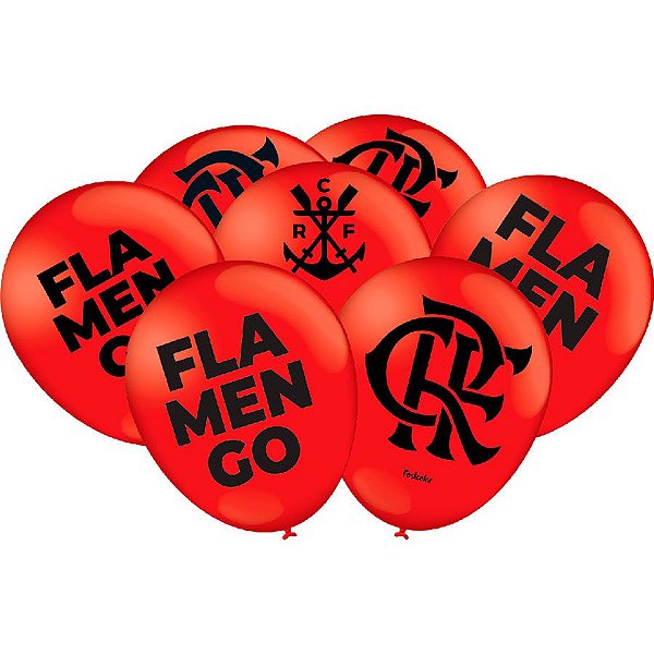 Balão - Flamengo Vermelho e Preto - 25 unidades - Festcolor - Rizzo ...