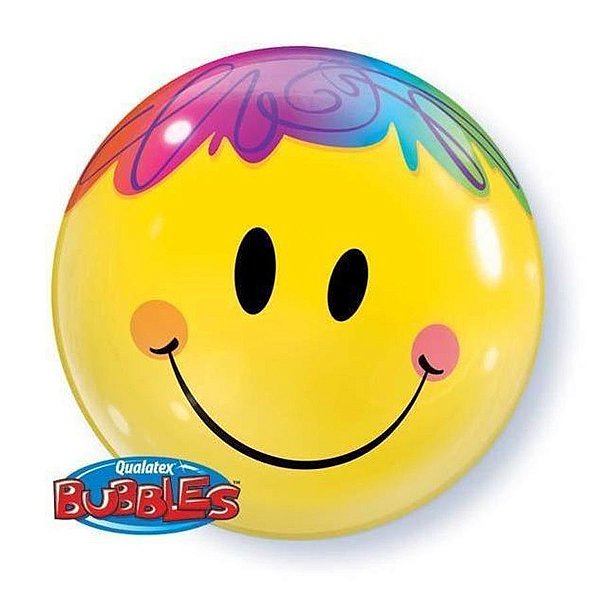 Balão de Festa Microfoil 22" 55cm - Carinha Sorridente - 1 unidade - Qualatex Outlet - Rizzo