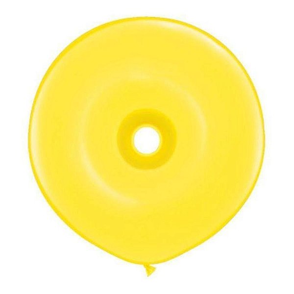 Balão de Festa Látex Donut - Amarelo - 16" 40cm - 25 unidades - Qualatex Outlet - Rizzo