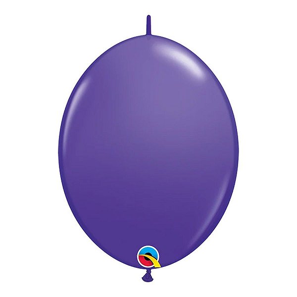 Balão de Festa Látex Liso Decorado Q-Link - Violeta Púrpura - 6" 15cm - 50 unidades - Qualatex Outlet - Rizzo