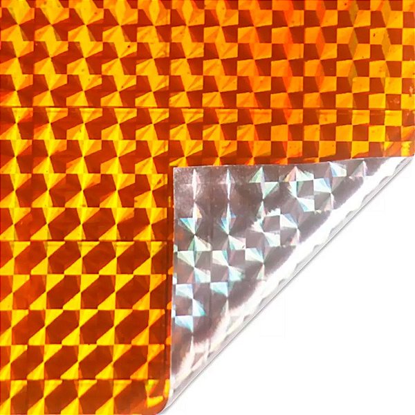 Vinil Adesivo Holográfico Triângulo 30 cm x 50 cm - Bronze - 1 unidade - Rizzo