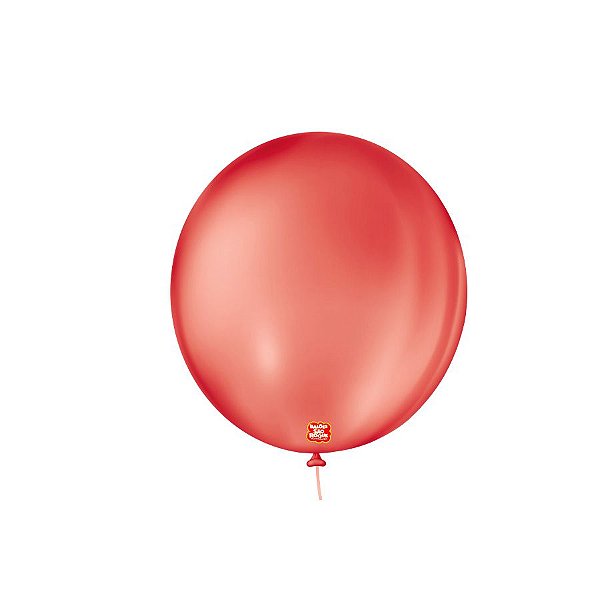 Balão de Festa Látex Liso 9''23cm Redondo  - Vermelho Quente - 50 unidades - Balões São Roque - Rizzo