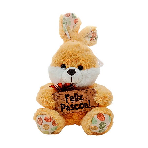 Coelho de Pelúcia Amarelo - 20cm - 1 unidade - Rizzo