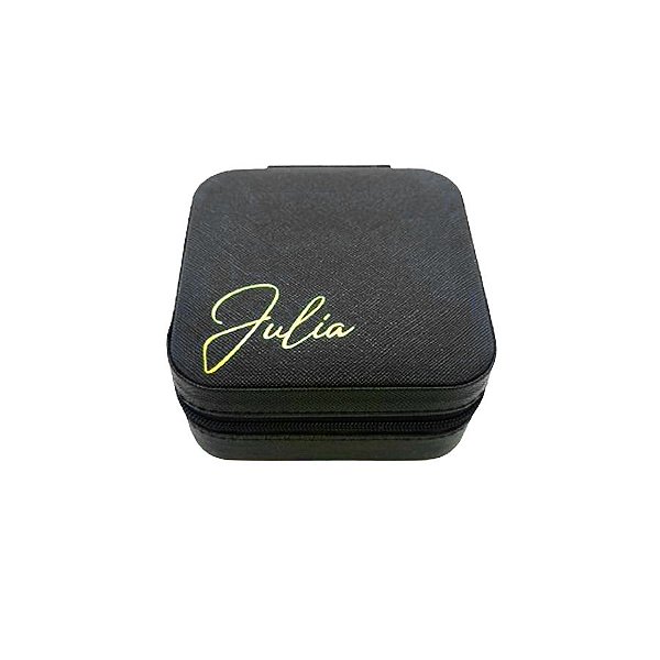 Mini Porta Joias Personalizado - Nome Elegante - Preto - 1 unidade - Rizzo