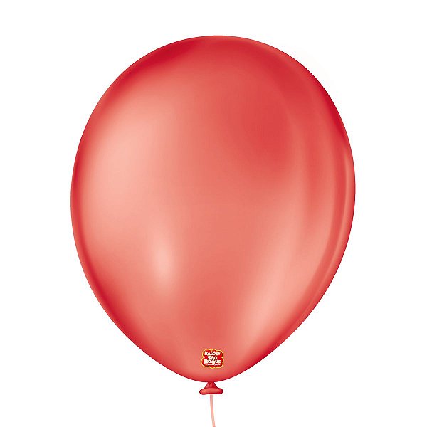 Balão de Festa Látex Liso - Vermelho Quente - 50 Unidades - Balões São Roque - Rizzo Balões