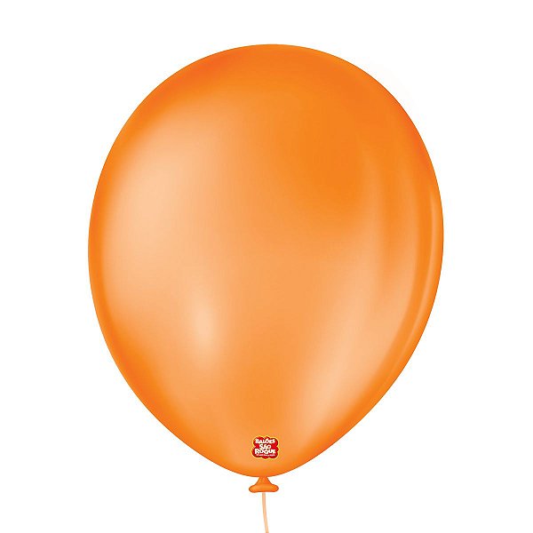 Balão de Festa Látex Liso - Laranja Mandarim - 50 Unidades - Balões São Roque - Rizzo Balões