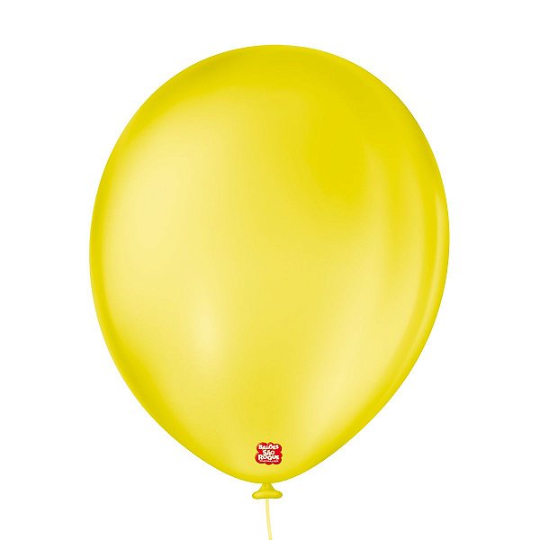 Balão de Festa Látex Liso - Amarelo Citrino - 50 Unidades - Balões São Roque - Rizzo Balões