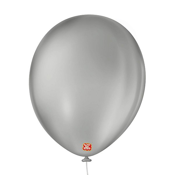 Balão de Festa Látex Liso - Cinza - 50 Unidades - Balões São Roque - Rizzo Balões