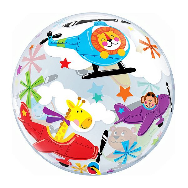 Balão de Festa Bubble 22" 56cm - Circo Aéreo - 01 Unidade - Qualatex - Rizzo Balões