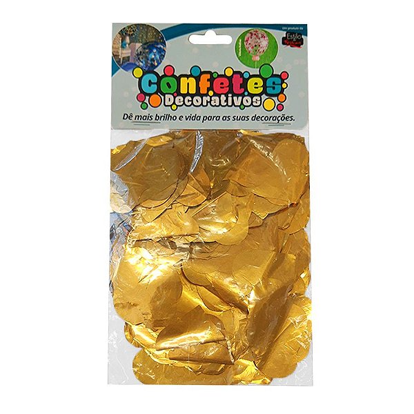 Confete Coração Metalizado 25g - Dourado Dupla Face - Rizzo Balões