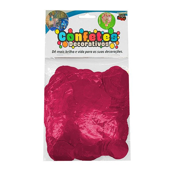Confete Redondo Metalizado 25g - Pink Dupla Face - Rizzo Balões