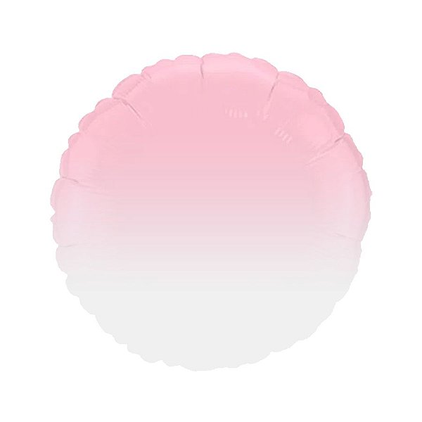 Balão de Festa Metalizado 20" 50cm - Redondo Gradient Rosa Baby - 01 Unidade - Flexmetal - Rizzo Balões
