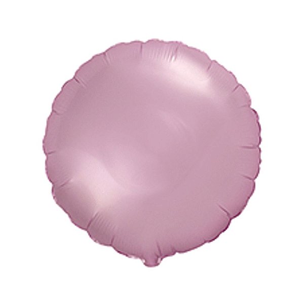 Balão de Festa Metalizado 20" 50cm - Redondo Rosa Pastel - 01 Unidade - Flexmetal - Rizzo Balões