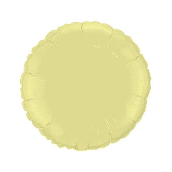 Balão de Festa Metalizado 20" 50cm - Redondo Amarelo Baby - 01 Unidade - Flexmetal - Rizzo Balões