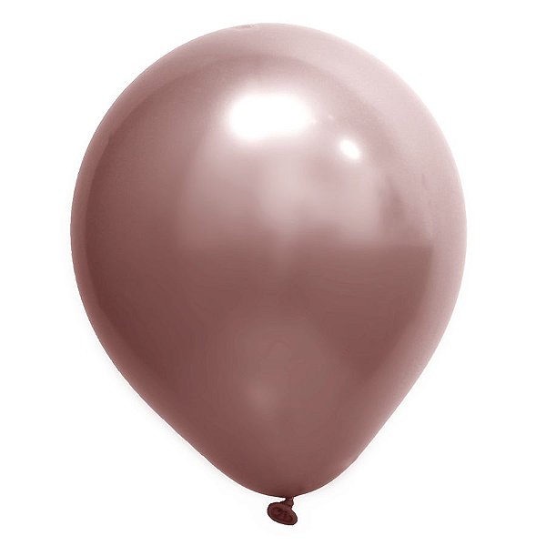Balão de Festa Redondo Profissional Látex Cromado - Rose Gold - Art-La -  Rizzo Balões