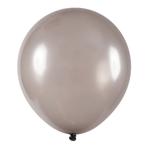Balão de Festa Redondo Profissional Látex Metal - Prata - Art-Latex - Rizzo Balões