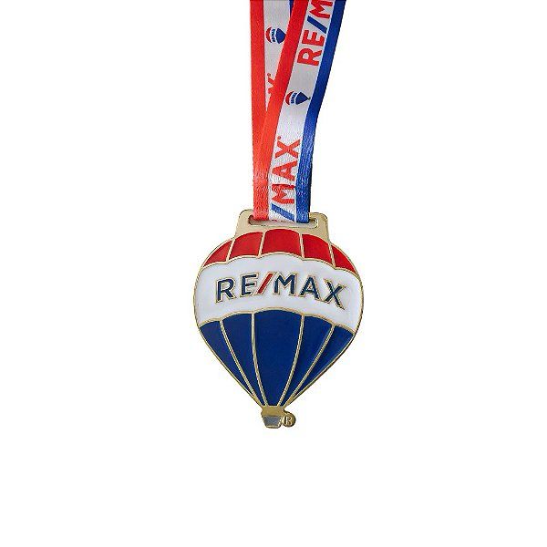 Medalha em metal fundido com fita personalizada BALÃO REMAX - COM NOME INDIVIDUAL
