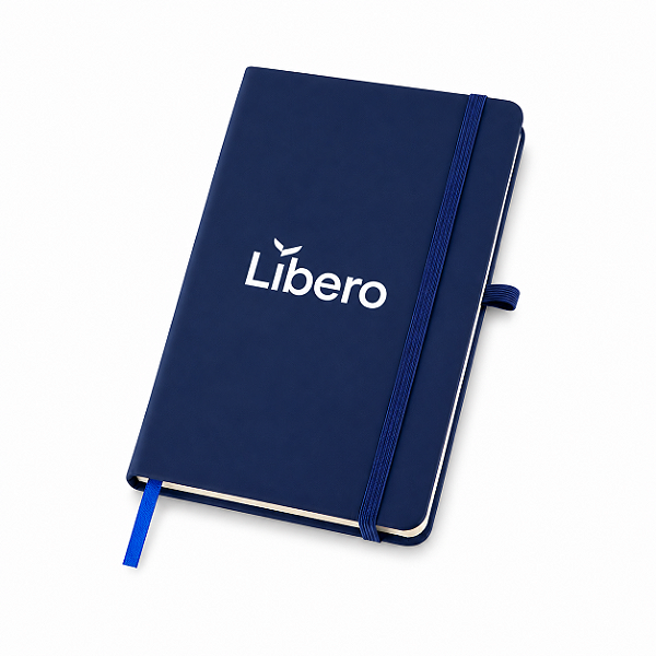 Caderno capa dura em sintético com 80 folhas 21x14cm - LÍBERO - CAD004
