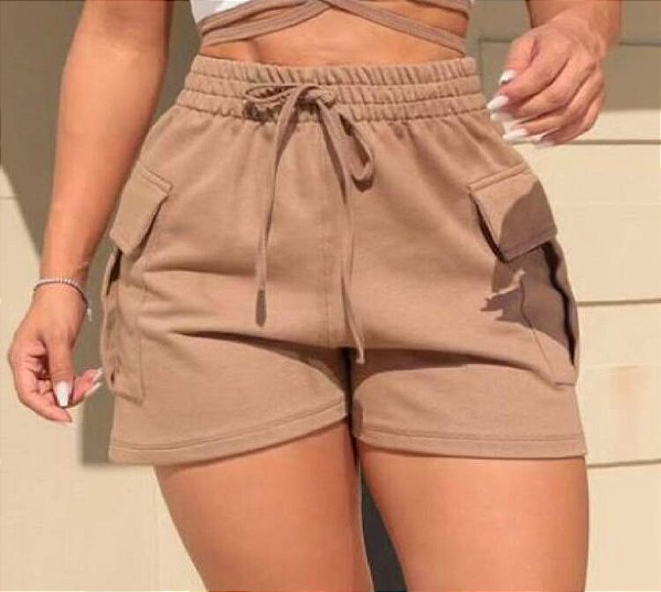 Shorts Moletom Cargo Chocolate