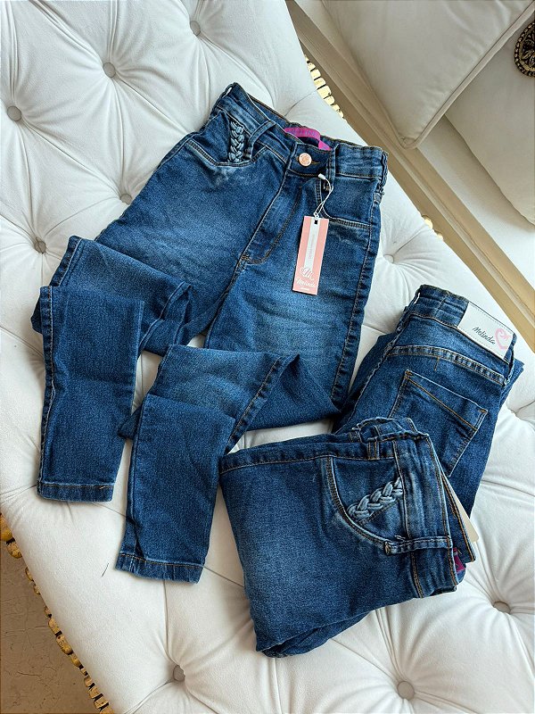 Calça Jeans Skinny Trançado Melinda