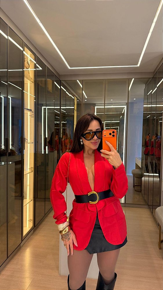 Blazer Alfaiataria de Linho Cru