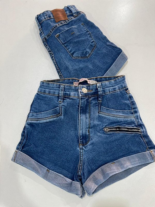 Shorts Jeans Hot Moon Flexy com Detalhe de Ziper
