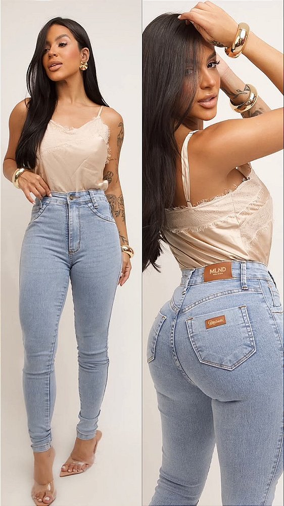 Jeans Skinny FeCalça Jminina Empina Bumbum com Lycra