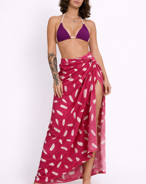 Canga Pareô Estampado Rosa