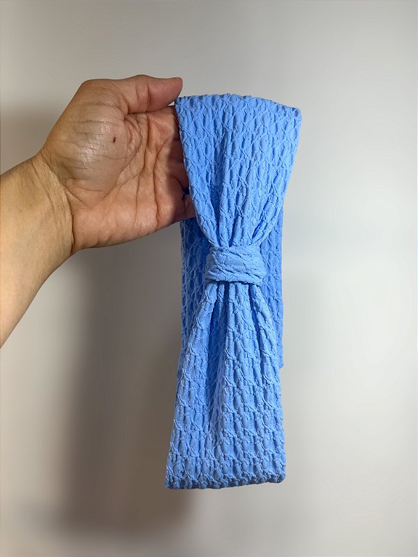 Faixa de Cabelo Lacinho Textura Azul