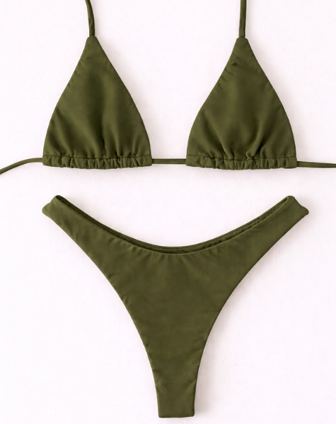 Biquíni Joatinga Top Cortininha Verde Militar