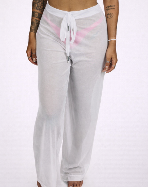 Calça Pantalona Tule Branco