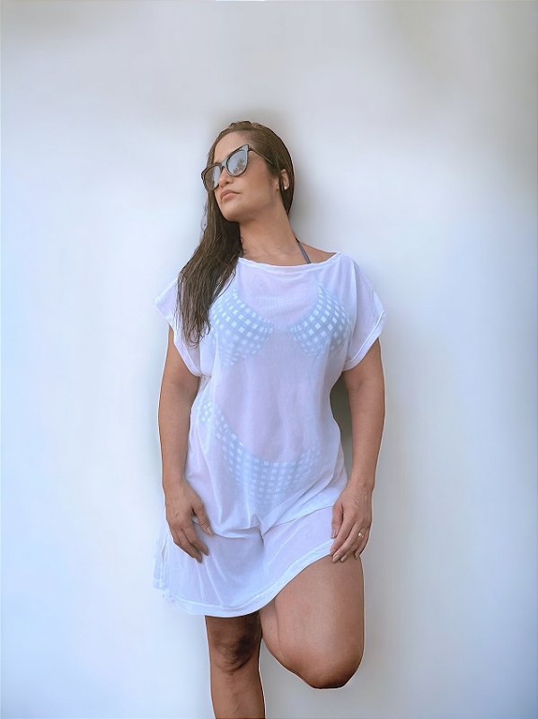 Camisão em Tule Branco
