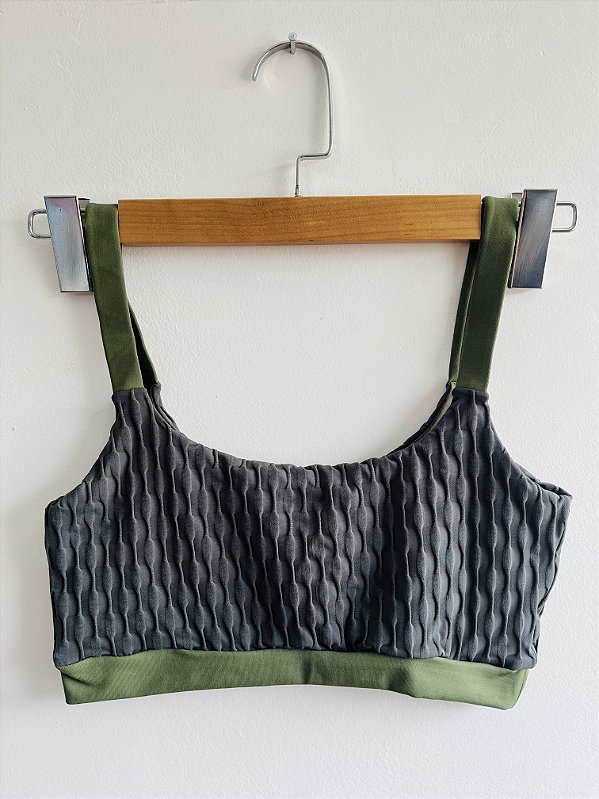 Top Core Duo Verde Militar Texturizado