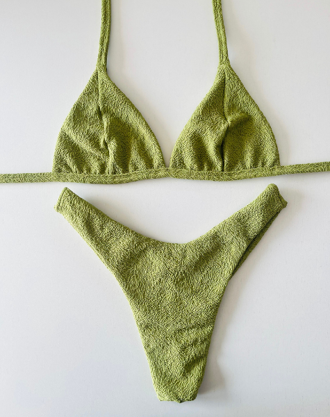 Biquíni Serra Alta Top Triângulo Verde Oliva