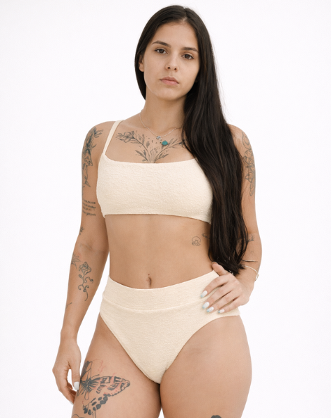 Biquíni Brisa de Verão Top Reto Off White
