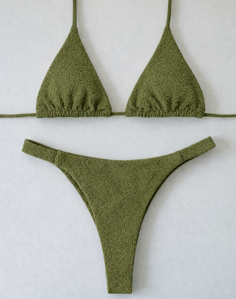 Biquíni Serra Fresca Top Cortininha Verde Oliva